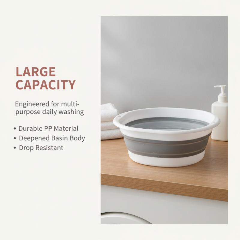 Collapsible Tub Wash Basin Laundry Baskets Space Saving For Dishing Fruit Camping Hiking Home Use