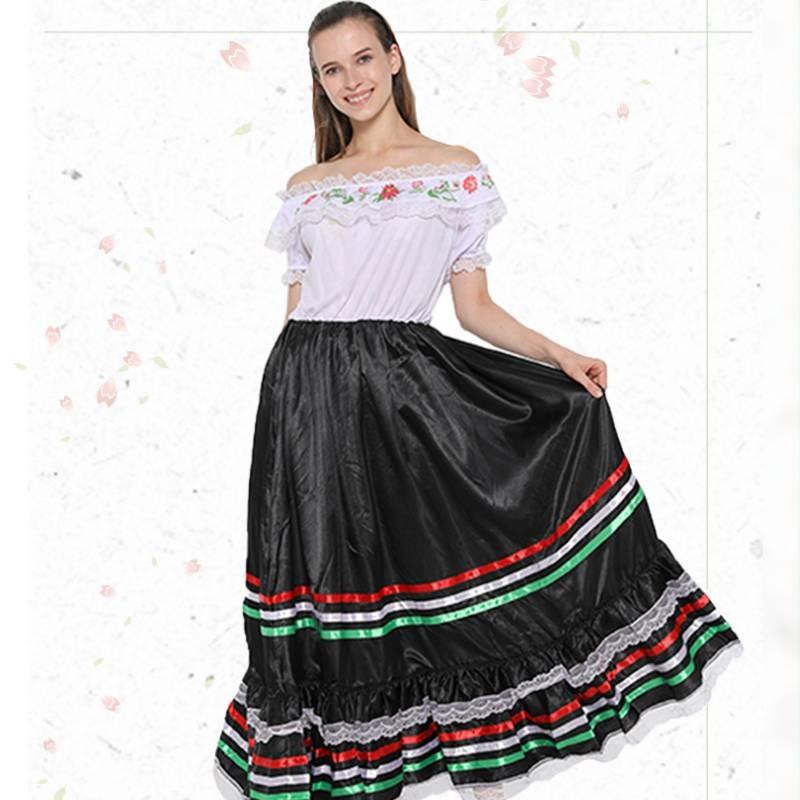 Womens Ethnic Western Dress With Lace And Embroidery Design For Halloween Daily