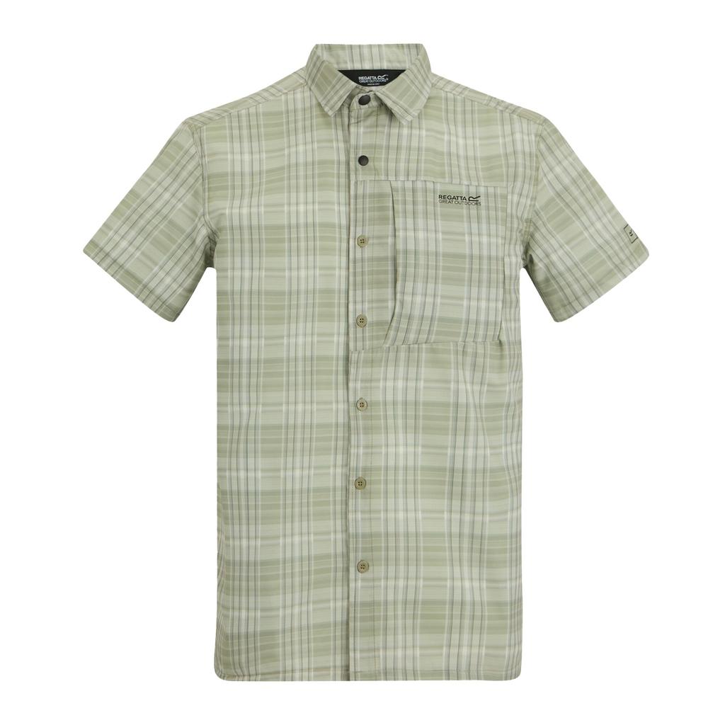 Regatta Mens Checked Insect Repellent Short-Sleeved Travel Shirt