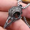 1pc Vintage Raven Skull Bone Necklace Pendant, Unisex Personalized Gift Decoration