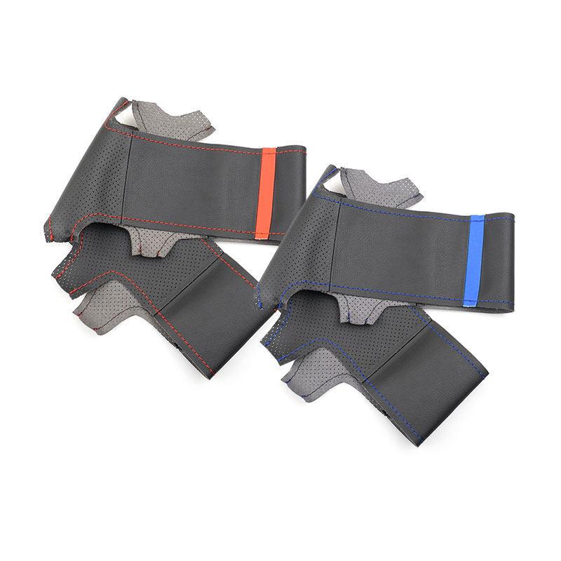For BMW M Sport 3 5 Series E46 330i 330Ci E39 525i 530i M3 E46 M5 E39 Hand Braid Car-styling Steering Wheel Cover Leather Trim