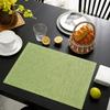 Tappetino da tavola intrecciato verde tessuto di lino naturale texture semplice moderno resistente al calore antiscivolo tappetino da tavola per sala da pranzo cucina decorazione per la casa