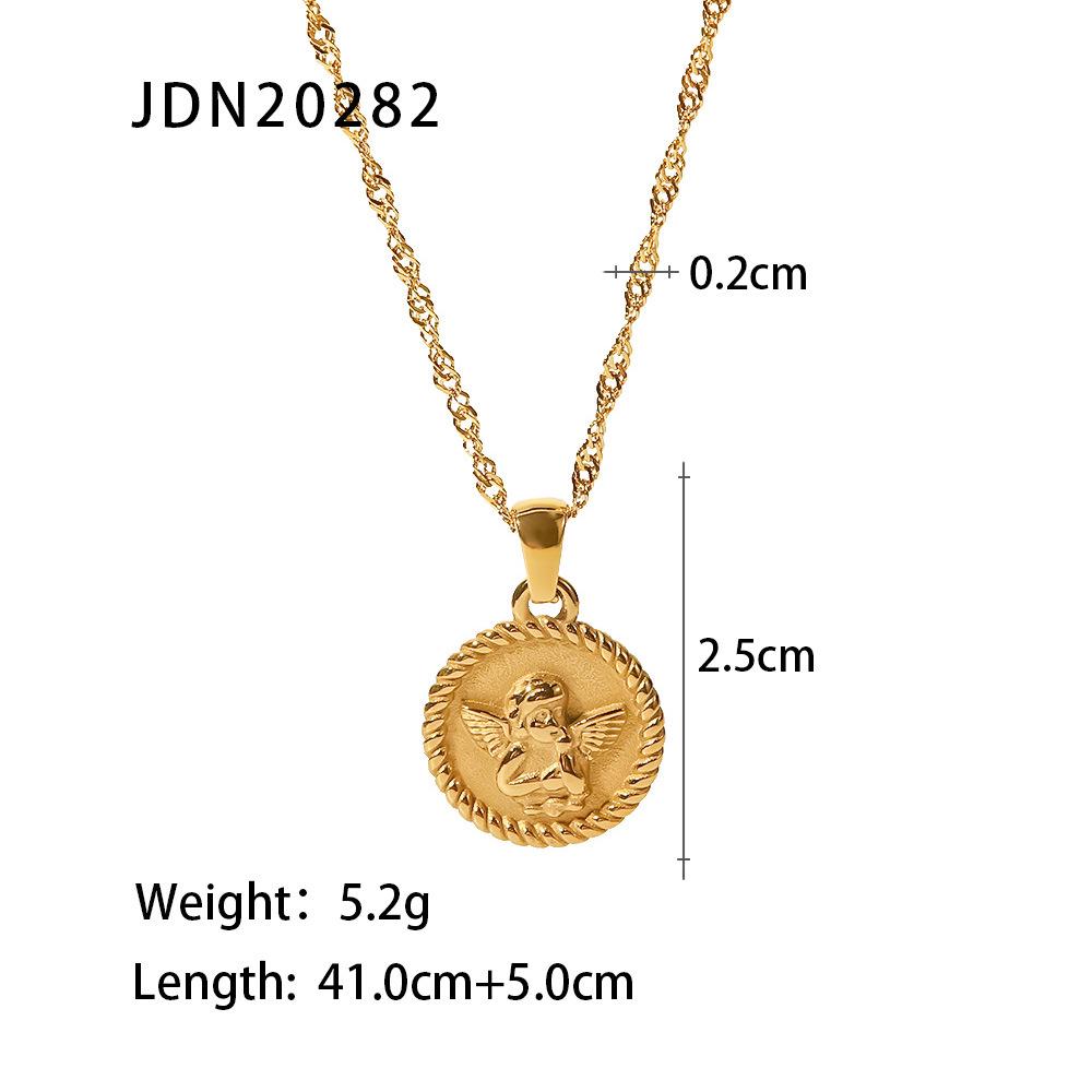 18k Gold Plated Stainless Steel Cupid Angel Necklace