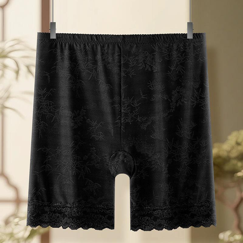 Plus Size Female Summer Lace Flower Border Guard Goes Without Trace High Waist Safety Leggings