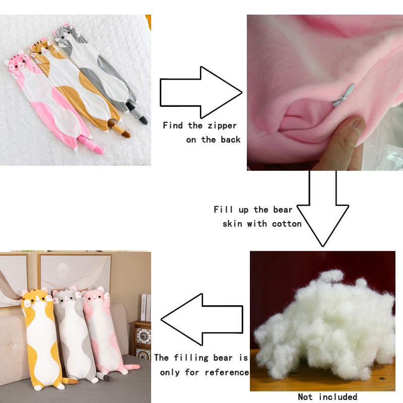 50cm Giant Size Long Cat Plush Toys Soft Cat Skin Coat Popular Birthday Valentine's Gifts Girls Kid's Present