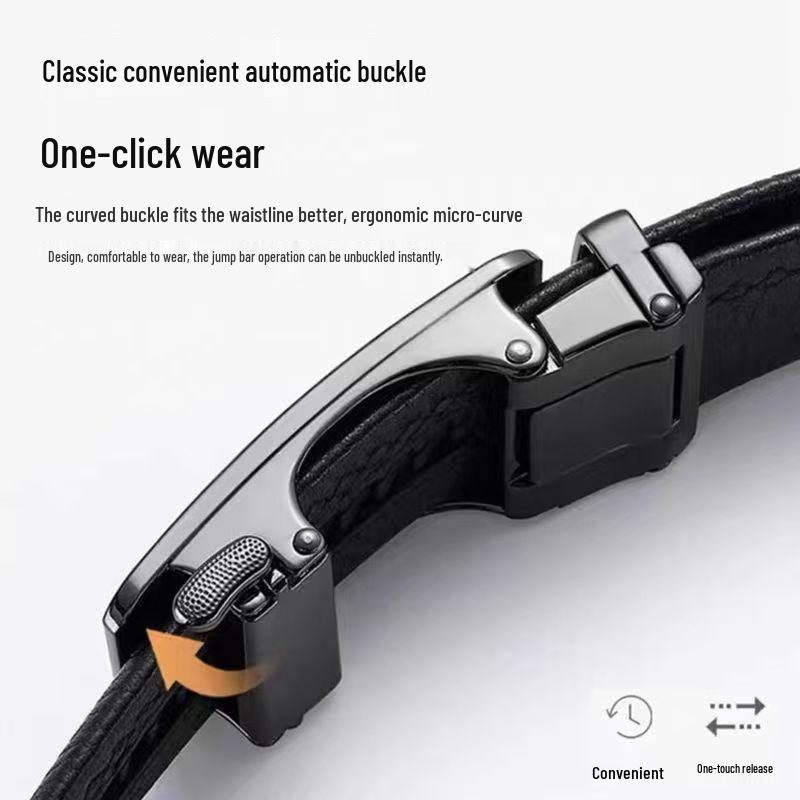 Men's Automatic Alloy Buckle Leather Belt
