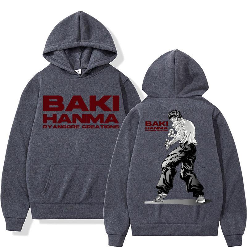 Anime Baki Haman Harajuku Vintage Manga Hoodies Men Women Gym Workout Training Long Sleeve Oversized Fleece Tracksuit