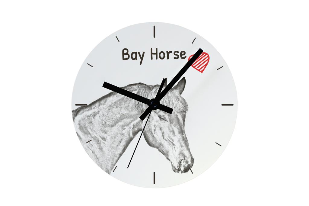 Bay Horse – Wall clock with a horse, shelf clock with a print | Art-Dog