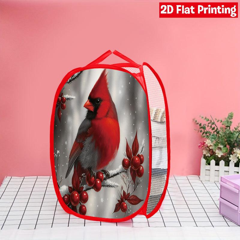 1Pcs Christmas Bathtub Santa Pop-Up Laundry Hamper Expandable Mesh Hamper Basket for Room Bedroom Bathroom Organization Contemporary Storage