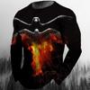 Vintage Men's Long Sleeve T-Shirt Print Tees Animal Eagle Pattern Sweatshirt T-Shirts For Men Clothing Casual Oversized Tops 5xl