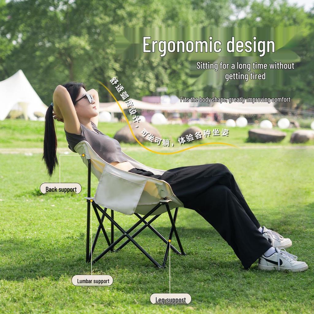 Lightweight Outdoor Folding Director's Chair with Backrest for Camping and Beach