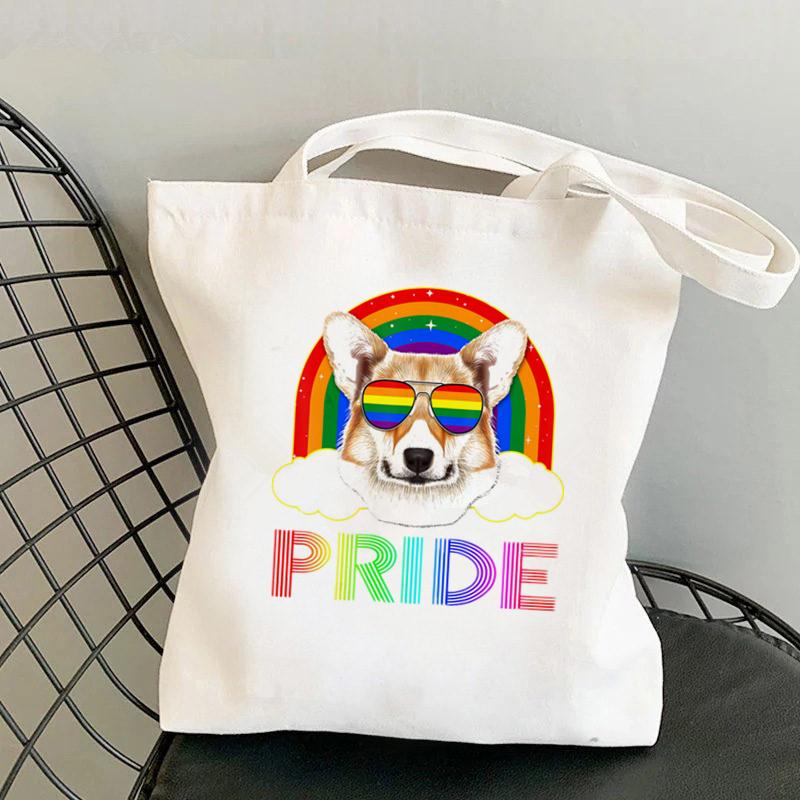 Shopper Watercolor Design For Corgi Lovers Bag Harajuku Women Shopping Bag Canvas Shopper Bag Handbag Tote Bag Shoulder Lady Bag