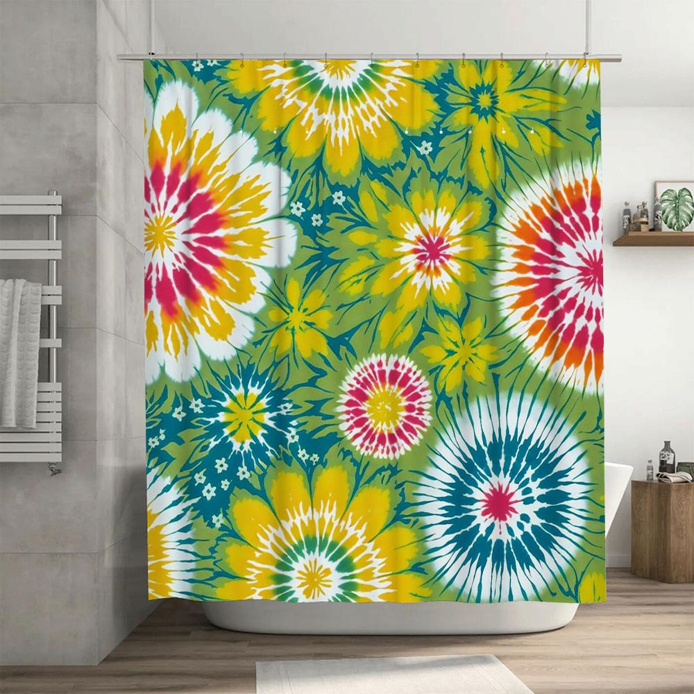 Colorful Tie-Dye Shower Curtain Bath Decor Home Decor Unique Design Waterproof Fabric Bathroom Curtains for Bathtub