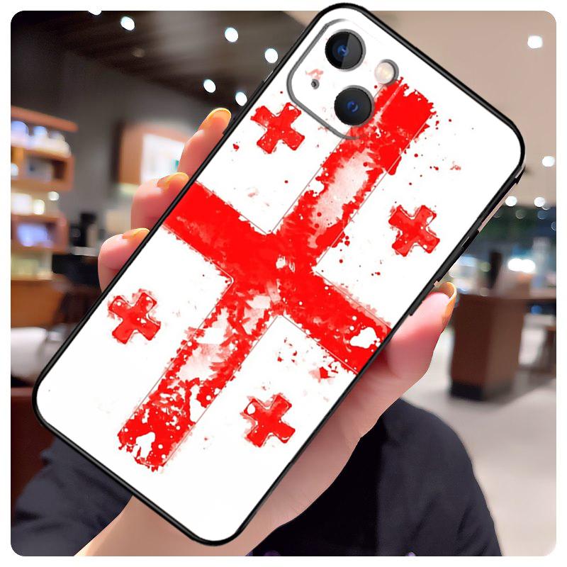 Georgia Grunge Flag Case For iPhone 11 14 12 13 Pro Max X XR XS Max 6S 7 8 Plus SE 2020 12 13 Mini Soft Cover
