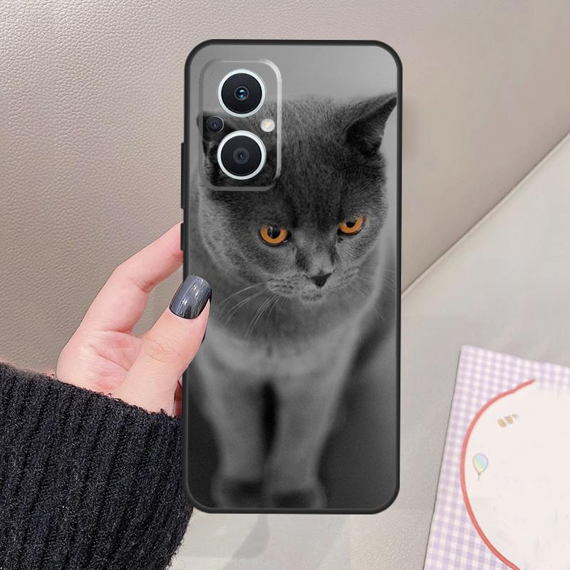 British Shorthair Cat Funda For OPPO Reno 12 14 13 11 10 Pro 11F 12F 13F 14F 7 8 Lite OPPO Find X6 X5 X8 X9 Pro Case