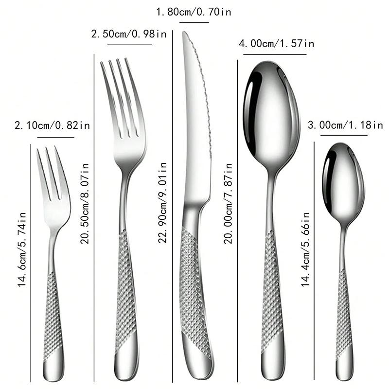 5/25pc Stainless Steel Tableware Star Diamond Shaped Tableware Set Knife Fork and Spoon Dessert Dinnerware Wedding Favour