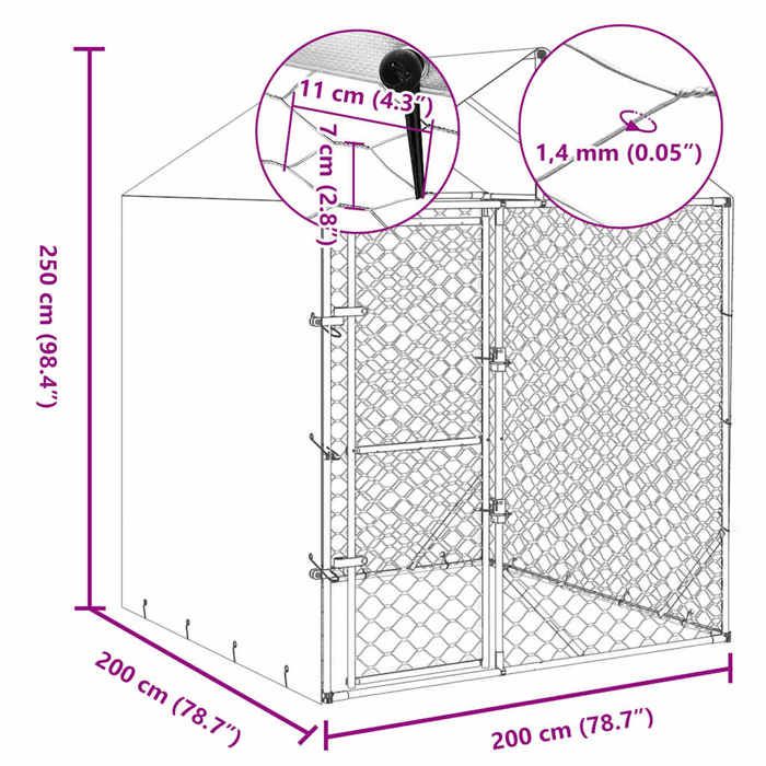 VidaXL Chenil d'Extérieur pour Chiens avec Toit, Niche pour Chiens avec Porte Verrouillable, Cage pour Chien de Jardin 153676