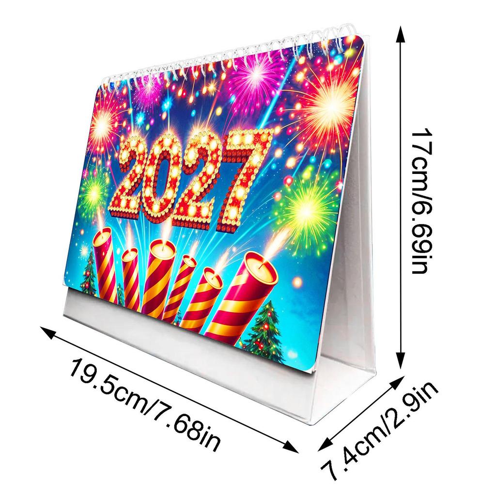 2027 Creative Cartoon DIY Diamond Painting Desk Calendar Ornament