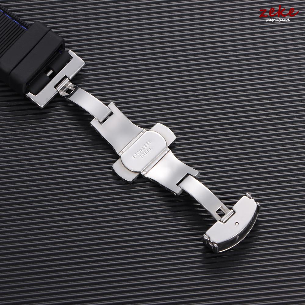 Premium Silicone Watch Band Butterfly Buckle Waterproof Soft Rubber Strap 20mm 22mm Breathable Strap Replacement Universal Watch