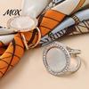 Shiny Rhinestone Scarf Ring Round Ring, Sparkling Slide Decorative Fashion Holder for Women Neckerchiefs Silk Scarves Shawls Shirts Accessory