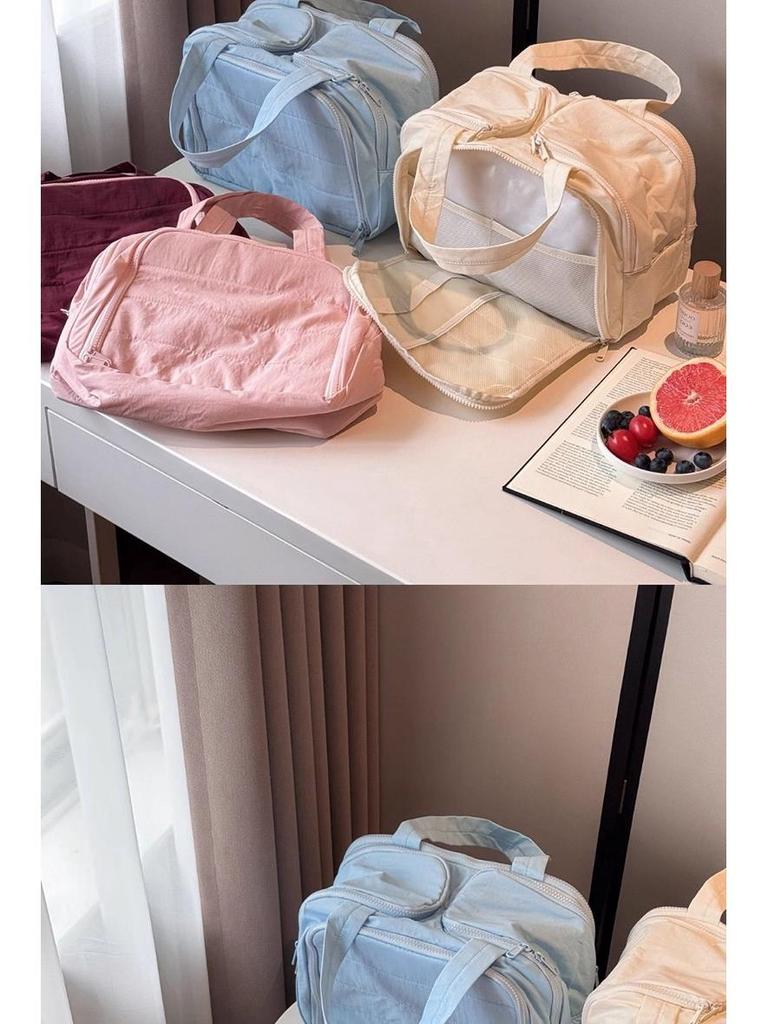 Korean Large Capacity Portable Makeup & Toiletry Bag with Partitioned Storage