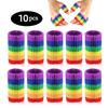 10pcs New Arrival Rainbow Finger Guards - Breathable Nylon Protective Sleeves for Sports, Basketball, Badminton