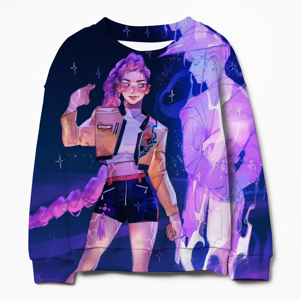 Barn Tegneserie KPop Demonjegere Huntrix Gensere Jenter Langermet Kåper Babyjenter Pullover Klær Barn Fritidssweatshirt