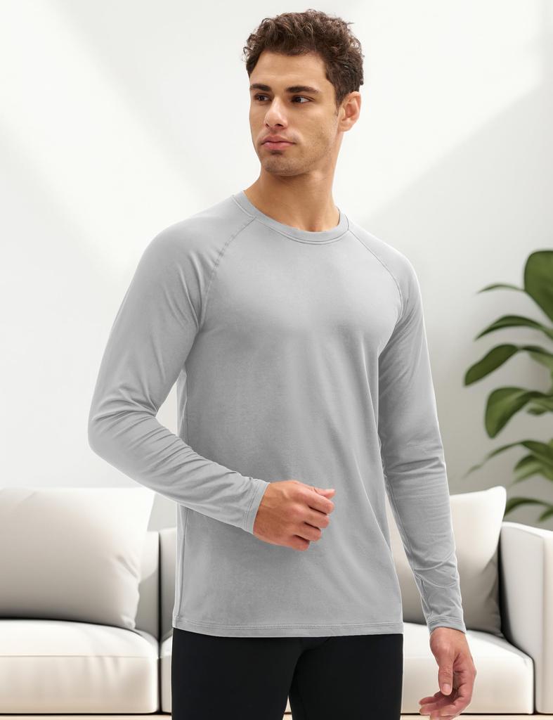 MAGCOMSEN Långärmad Vinter Lätt Bas Varm Lätt Storlek XL Herr T-shirt, Underkläder, Loungewear, Fleecefodrad, Grå, Höst/Vinterkläder, Lager,