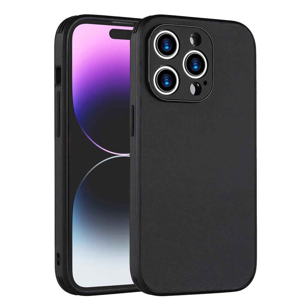 Suitable for iPhone14 mobile phone case 13Pro all-inclusive TPU cloth pattern anti-drop protective case 14plus solid color leather case