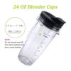24oz Blender Cups and 7 Fins Blade for Ninja Nutri Replacement Cups with Sip and Seal Lids Perfect Fit for BL480