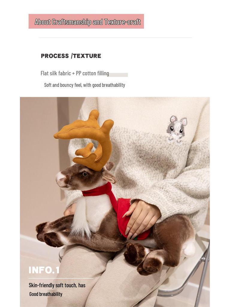 Adorable Moose & Reindeer Plush Toy - Christmas Deer Doll for Kids