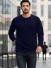 Herren Winter Schweres Plus Samt Rundhals Sweatshirt - Locker Lässig Sport Außenbekleidung