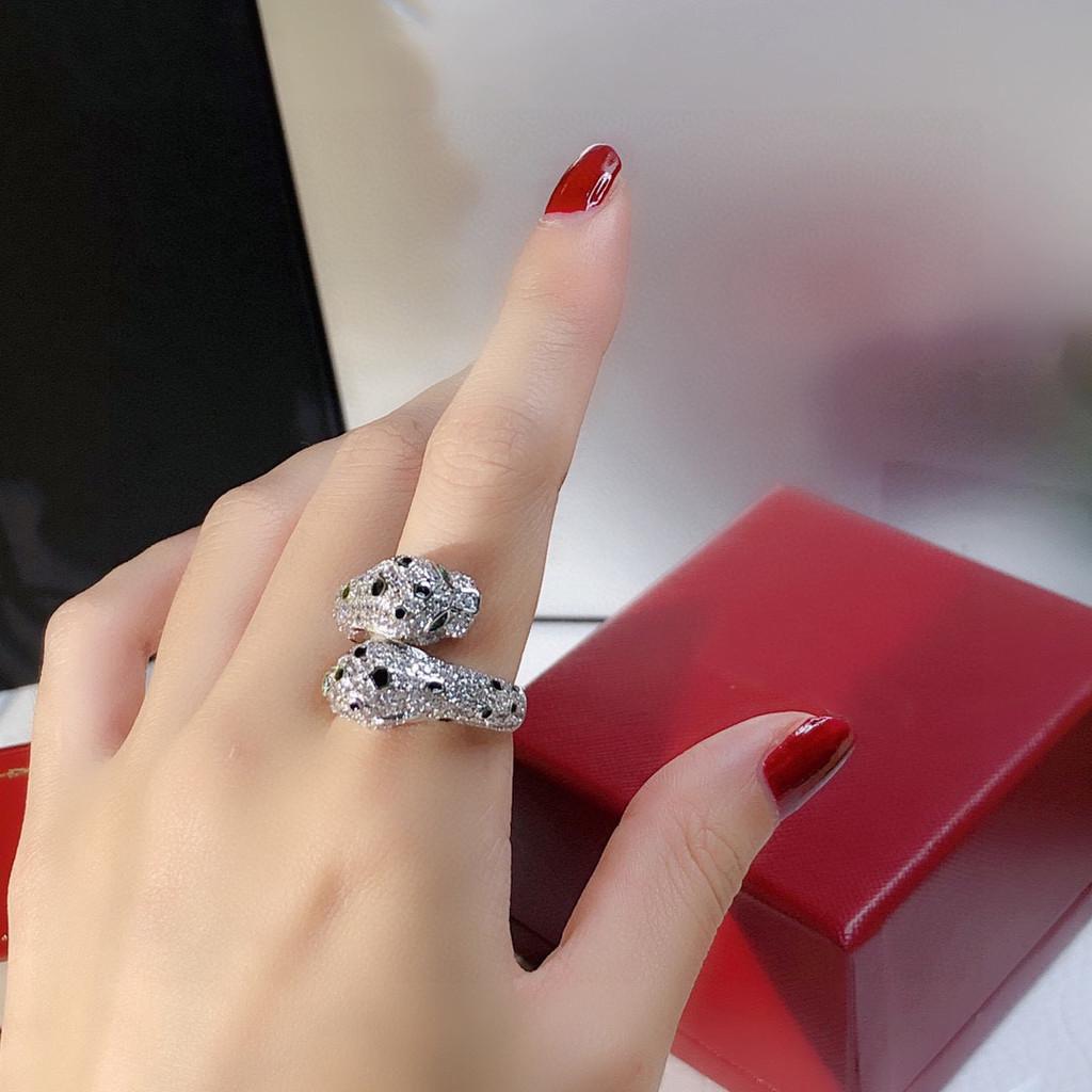 Double Leopard Opening Diamond Ring, Two Tone Anti Allergic Material, Birthday Gift, Free Shipping, Daily Outfit, Sweet and Romantic