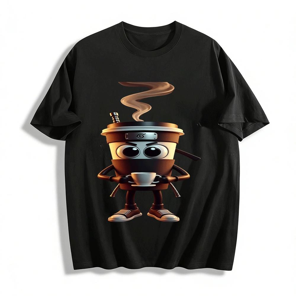 

Ninja Coffee Cup Funny Print Casual T-Shirt Pure cotton T-shirt XXS