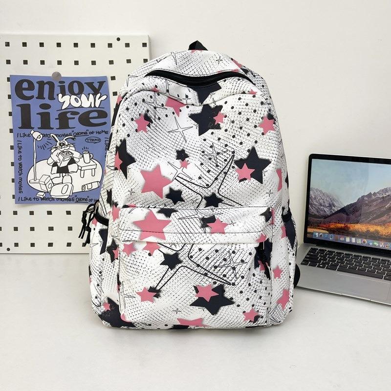 Large Capacity Backpack Wind High Value Star Men and Women Backpack Trend Travel Backpack Leisure Student Schoolbag