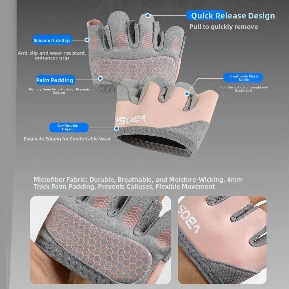 1Pair Anti-Slip Anti-Slip Workout Gloves Breathable Weight Lifting Grips Heavy Duty Accessory