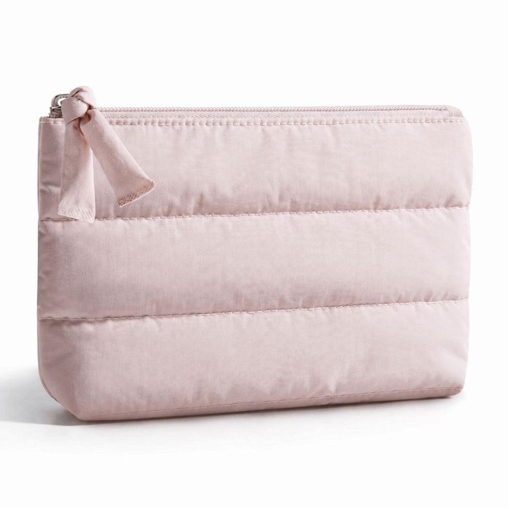 Fashion Puffy Cosmetic Pouch Zipper Closure Padded Small Makeup Bag Portable Ultralight Travel Storage Bag