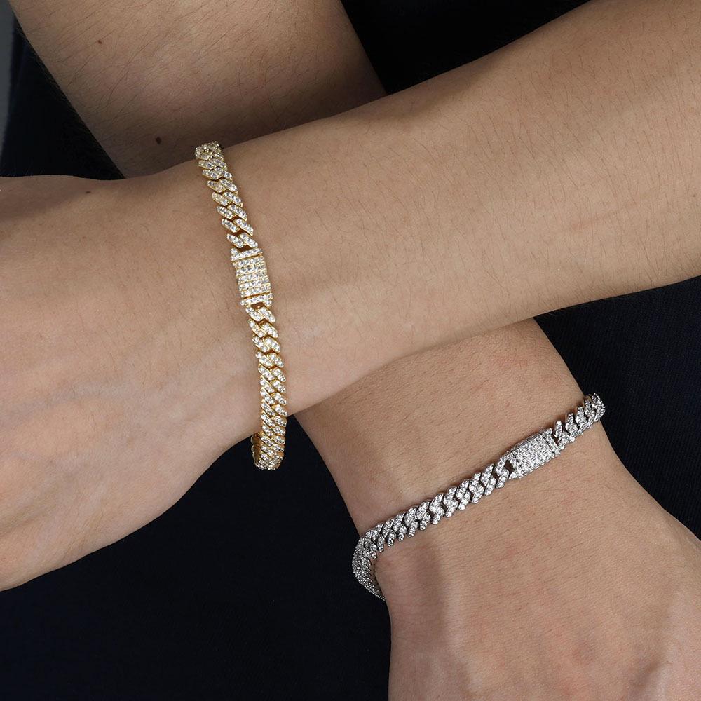 6mm Zircon Cuban Link Necklace & Bracelet: European/American Hip Hop Jewelry