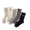 Autumn and Winter Embroidered Cat Polka Dot High Rubber Band Versatile Socks, Women's Mid-calf Socks, Bubble Mouth Lace Long Socks