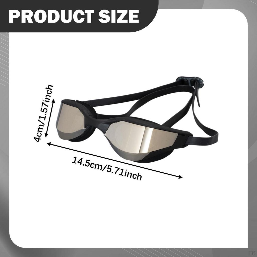 Swim Goggles Anti Fog Portable Pool for Swimming Outdoor Diving black and golden