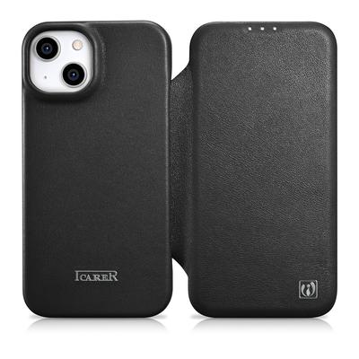 iPhone 14 Plus Magnetische Flip Lederhülle MagSafe CE Premium Leder Schwarz