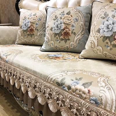 Funda de sofá de lujo europea de Jacquard, tela de chenilla, cojín de sofá antideslizante, funda protectora para decoración de sala de estar, toalla de sofá