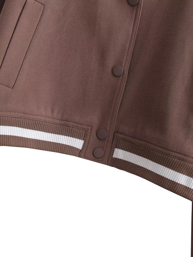 European and American Women's Casual Long-Sleeve Baseball Jacket
