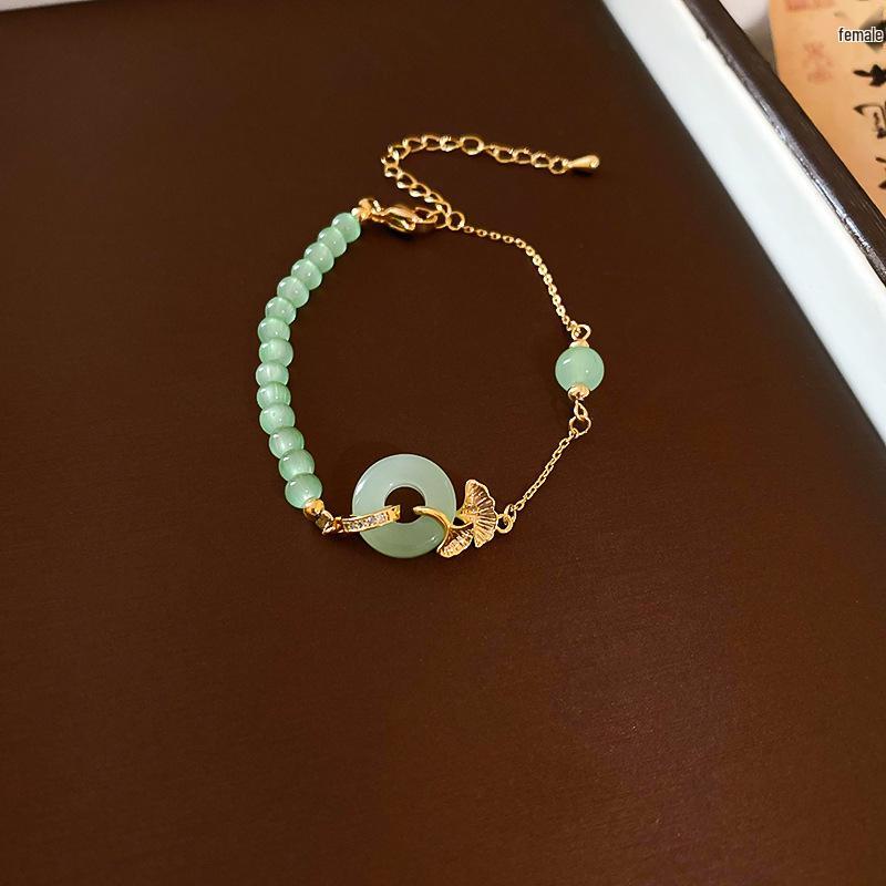 Elegant Pearl & Jade Double-Loop Bracelet: Chic & Stylish Jewelry for Women