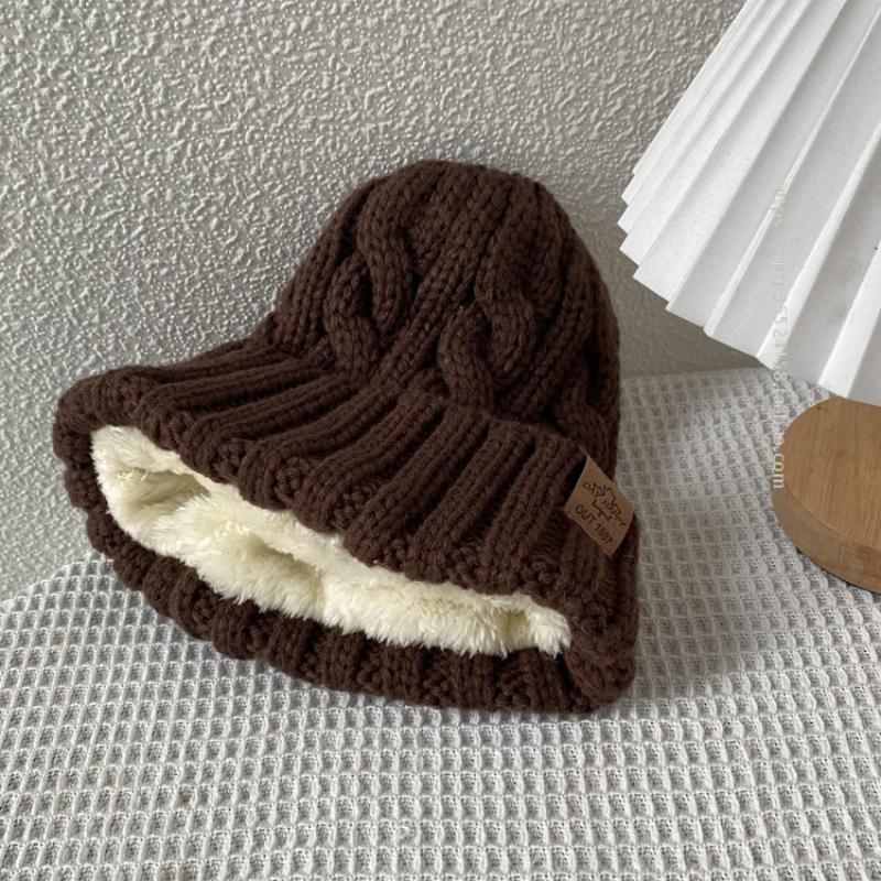 

Новая утолщенная вязаная шапка для мужчин и женщин, зимняя, теплая, с защитой от ушей, ветрозащитная, повседневная, шерстяная шапка One Size кофейный