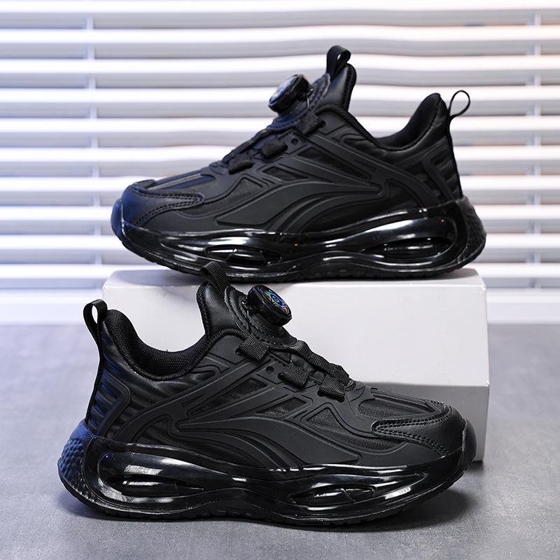 Boys' 2025 Spring Mesh Running Shoes with Rotating Buckle - Breathable, Sporty Design for Medium and Large Children
