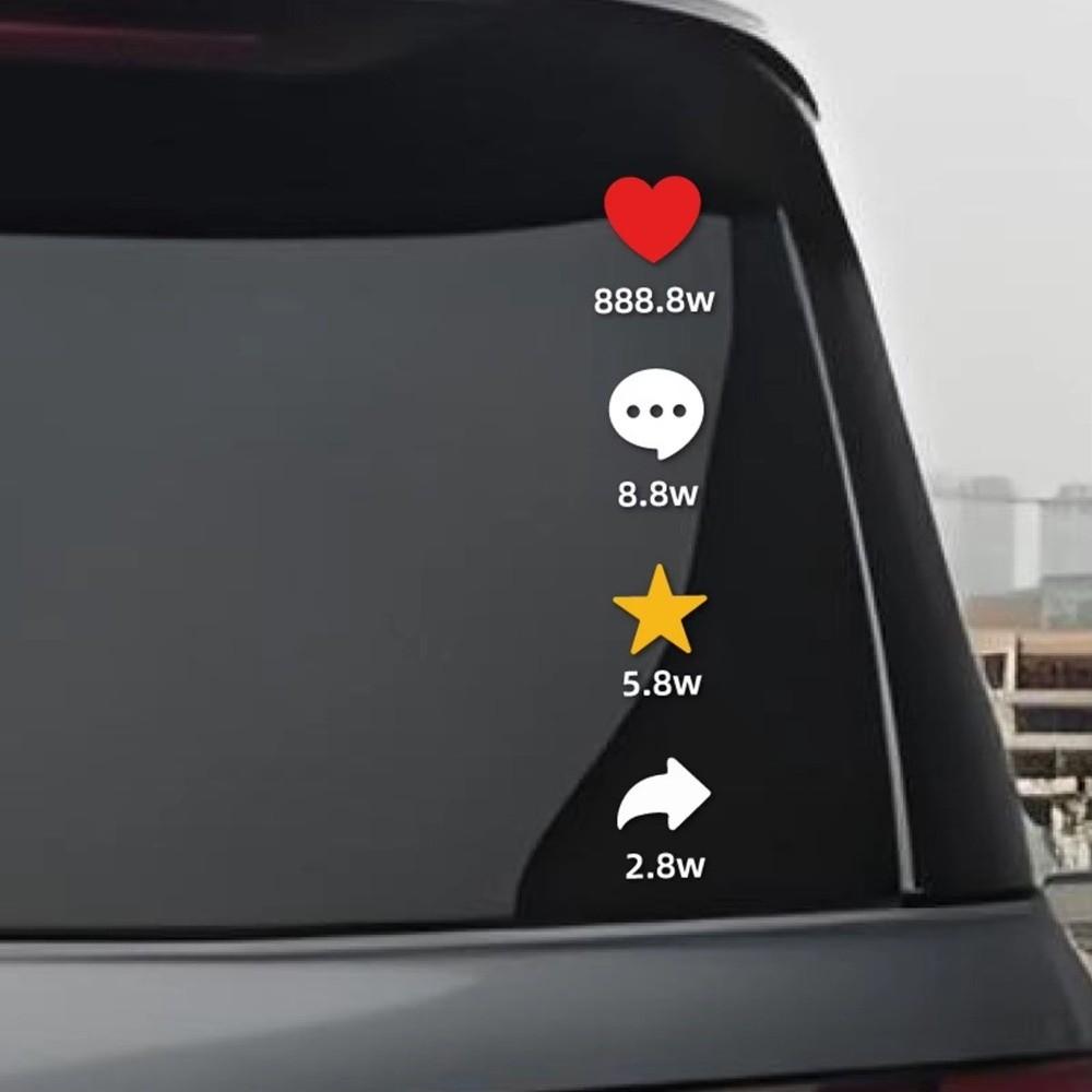 Sunproof Like Comment Favorite and Share Stickers Car DIY Rear Window Car Decorative Car Stickers