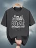 Graphic T-shirt - Navy Blue Casual Short Sleeve Tee with Bold "Say It My Face Definitely Will" Print