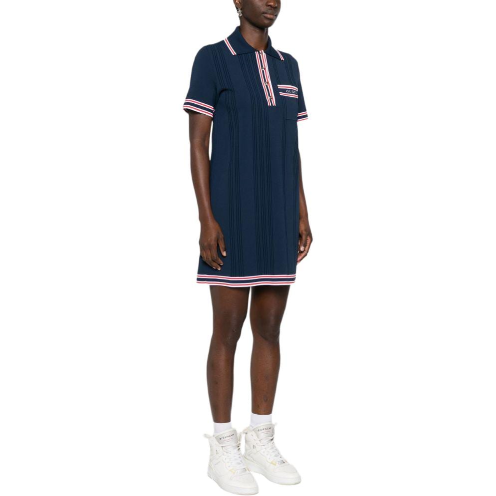Gucci Stripe Detail Knitted Polo Dress 788864-XKD26-4915