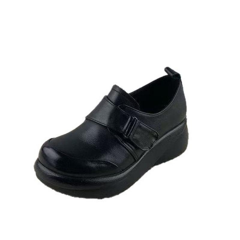 Thick-soled Lightweight Shoes for Women's Autumn and Winter New Versatile Velcro Light-mouth Single Shoes for Women